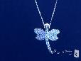 Sterling Silver CZ Pave Dragonfly Pendant Necklace