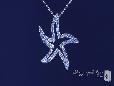 Sterling Silver CZ Open Starfish Necklace