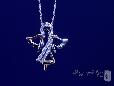 Sterling Silver Open Winged Angel Necklace with CZs