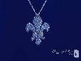 Sterling Silver CZ Fleur-de-lis Pendant Necklace