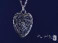 RockLove Filigree Heart on Triple Chain Sterling Silver Necklace