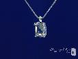 Sterling Silver Princess Cut Green Amethyst Solitaire Pendant Necklace