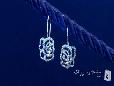 Diamond CZ Sterling Silver Open Rose Earrings