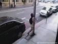 Drunk Guy Breaks Nose on Lamp post