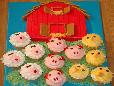 How to make a barn cake and farm animal cupcakes