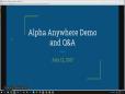 Alpha Anywhere Demo and Q&A 12 July 2017