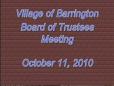 October 11, 2010 Village Board Meeting