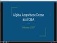 Alpha Anywhere Demo and Q&A Feb 1 2017