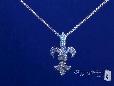 Sterling Silver Large CZ Fleur-de-lis Pendant Necklace