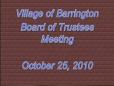 October 25, 2010 Village Board Meeting