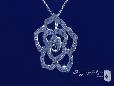 Sterling Silver CZ Open Rose Pendant Necklace