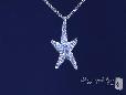 Small Sterling Silver Cubic Zirconia Starfish Necklace