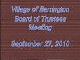 September 27, 2010 Board Meeting