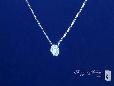 Bezel Set 5mm Solitaire Diamond CZ Pendant Necklace in Sterling Silver, 15'-18'