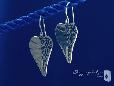 Sterling Silver Half Hammered Heart Earrings