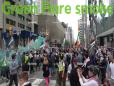 Slowed down by 25 percent - Green Flare Smoke at palestinian protest on bloor street