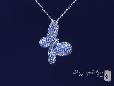 Pave CZ Butterfly Necklace in Sterling Silver