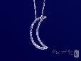 CZ Open Moon Necklace in Sterling Silver