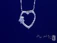 Open Heart with Flower CZ Pendant Set in Sterling Silver