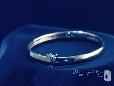 Sterling Silver 4mm Bangle Bracelet with .01 ct. Diamond, 7"