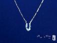 Sterling Silver Petite CZ Horseshoe Pendant Necklace