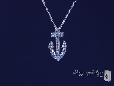 Small CZ Anchor Pendant Necklace set in Sterling Silver