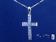 Sterling Silver CZ Cross Pendant Necklace