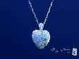 Sterling Silver Puffed Pave CZ Heart Pendant Necklace