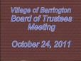 October 24, 2011 Village Board Meeting