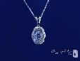 Sterling Silver Antique Style Round Solitaire CZ Necklace