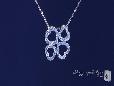 Pave CZ Four Leaf Open Heart Clover Necklace in Sterling Silver