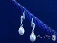 Sterling Silver Vintage Style CZ Pearl Drop Earrings