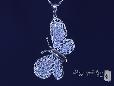 Large Vintage Style CZ Butterfly Necklace in Sterling Silver