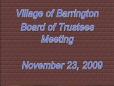 November 23, 2009 Board Meeting