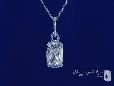 Sterling Silver Rectangular Cushion Cut CZ Solitaire Pendant Necklace