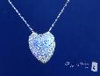 Large Sterling Silver Pave Cubic Zirconia Heart Pendant Necklace