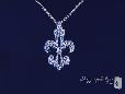 Fancy CZ Fleur de Lis Necklace in Sterling Silver