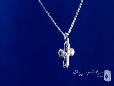 Sterling Silver Cross Pendant Necklace with a Diamond