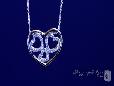 Three CZ Hearts Within an Open Heart Necklace in Sterling Silver