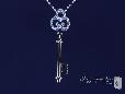 Crown Key Pave CZ Pendant Necklace in Sterling Silver - Free Shipping