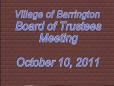 October 10, 2011 Village Board Meeting