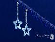 Sterling Silver Cubic Zirconia Star Drop Earrings