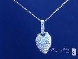 Sterling Silver Pave Cubic Zirconia Heart Pendant Necklace