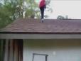 Skater Kid Falls Off the Roof