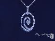 Micro Pave CZ Circle Swirl Necklace in Sterling Silver