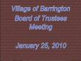 January 25, 2010 Board Meeting