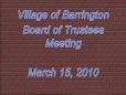 March 15, 2010 Board Meeting