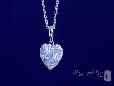 Small Pave CZ Heart Necklace in Sterling Silver