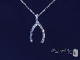 Sterling Silver CZ Wishbone Necklace