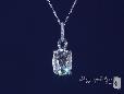 Sterling Silver Square Cushion Cut CZ Four Prong Solitaire Necklace